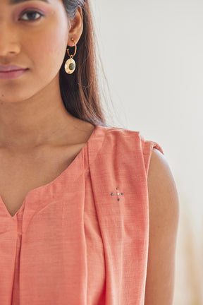 Embroidered Peach Top