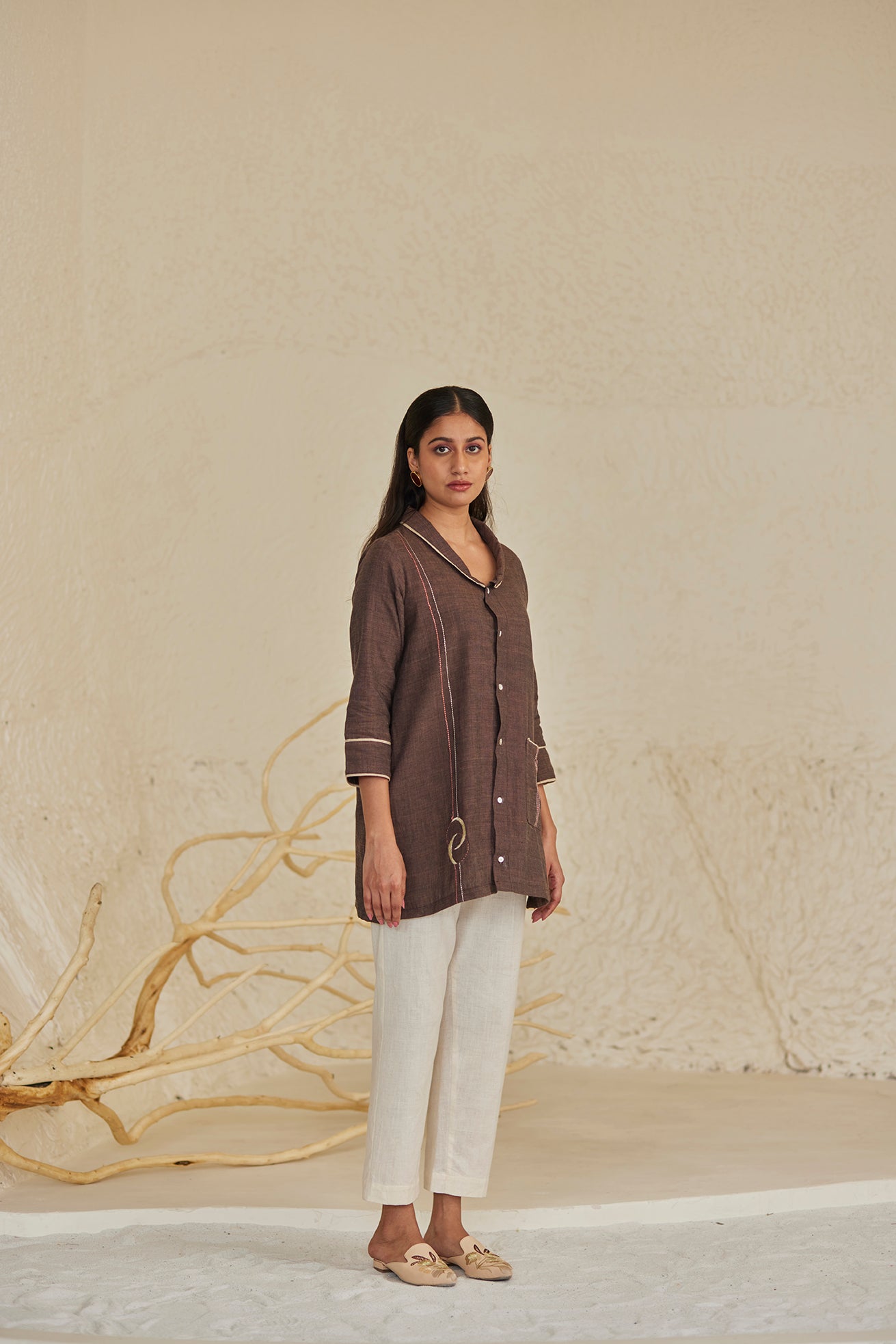 Dark Brown Shirt Top