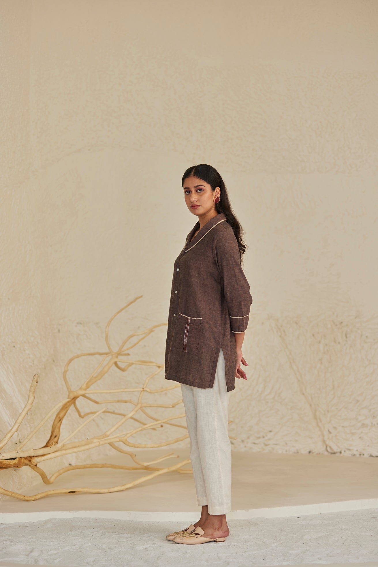 Dark Brown Shirt Top