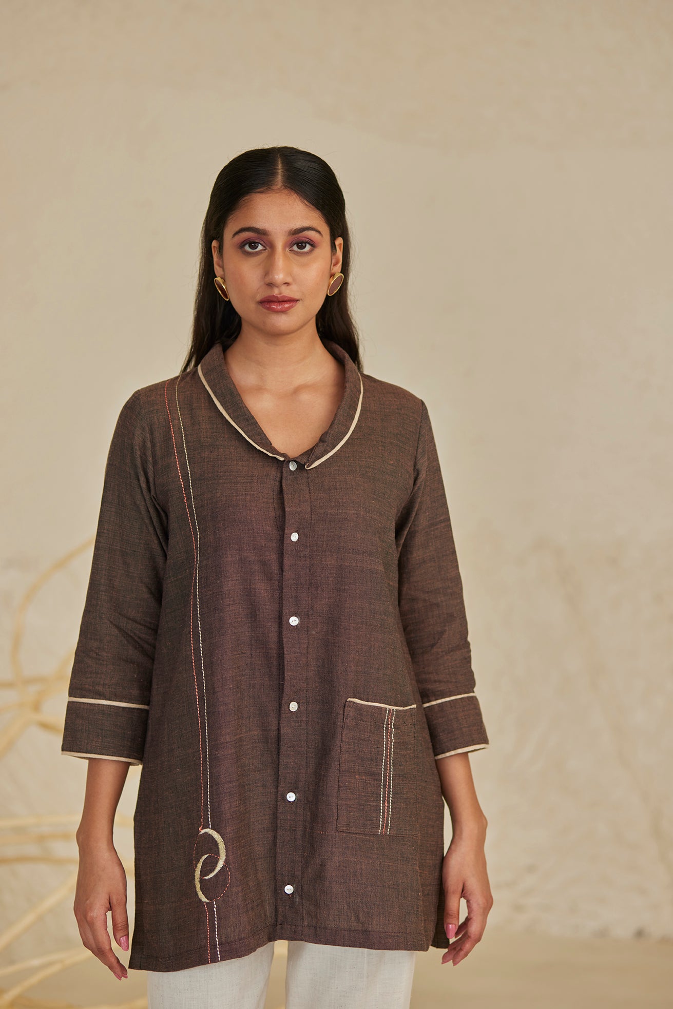 Dark Brown Shirt Top