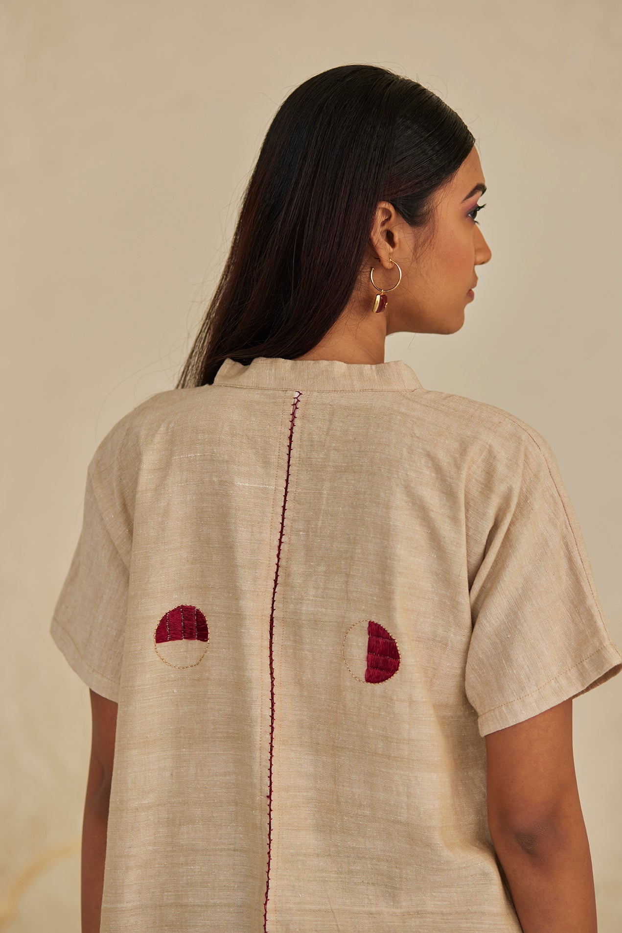 Collar Beige Top
