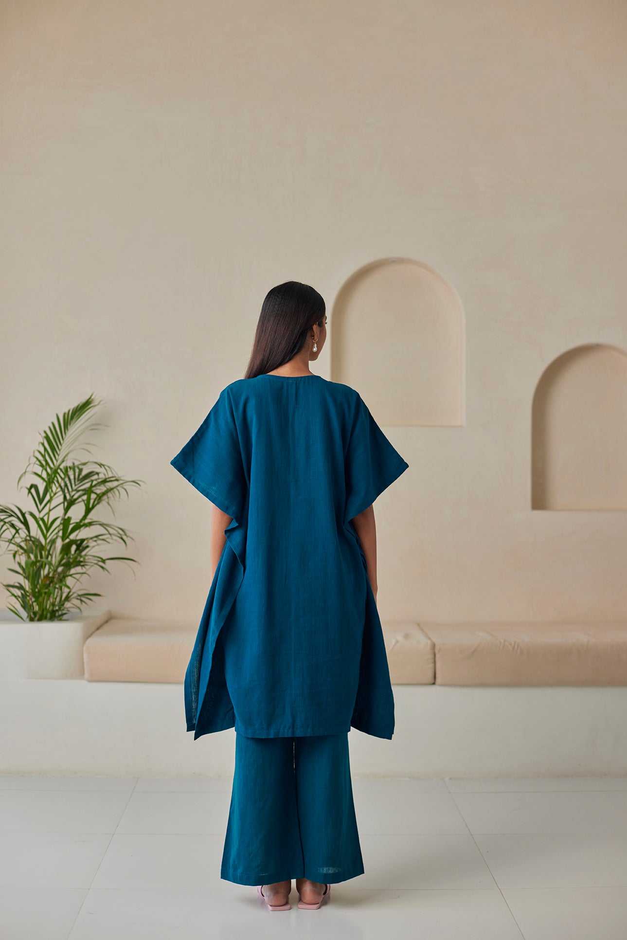 Plain Indigo Cotton Kurta