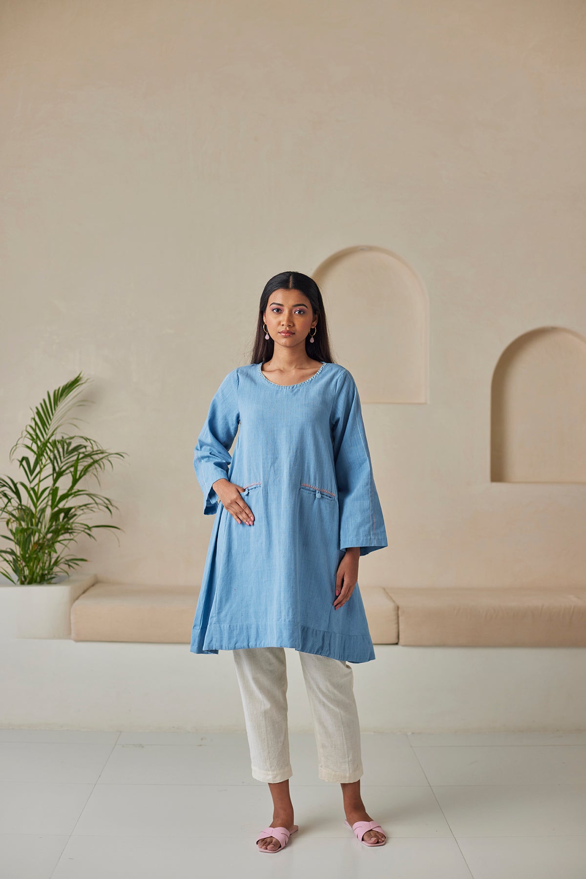 Light Blue Cotton Kurta