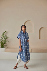 Light Blue Ikat Kaftan