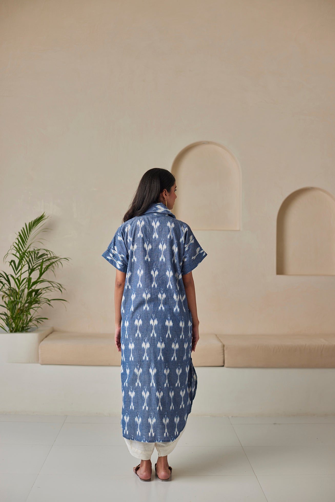 Light Blue Ikat Kaftan