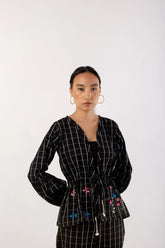 Black Drawstring Jacket Co-ord Set