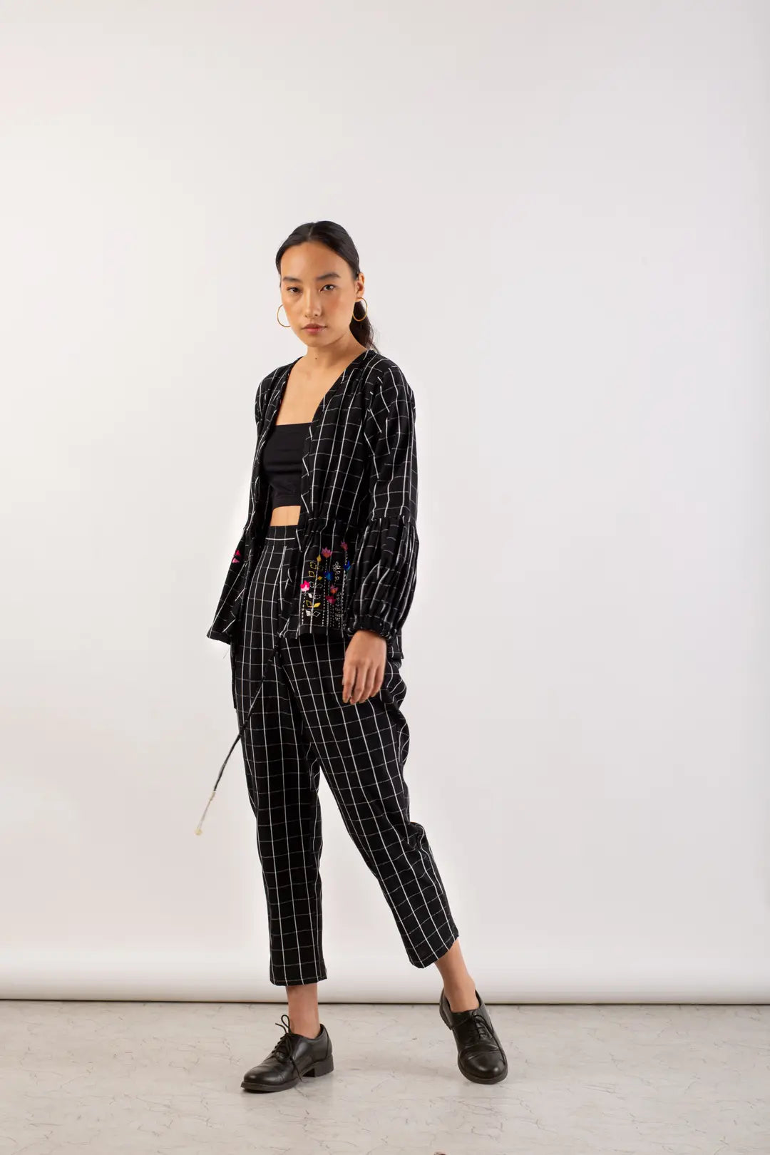 Black Drawstring Jacket Co-ord Set