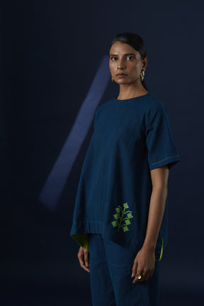 Indigo Flared Top