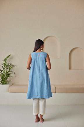 Embroidered Light Blue Kurta